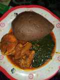 Ewedu soup and amala