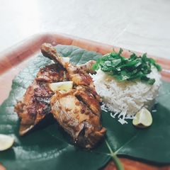 A picture of Chicken wid podina Rice🍠.