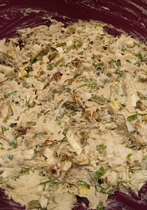 Zdjęcie przepisu Pasta z makreli z dodatkiem suszonych pomidorów.