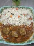 White rice with spinach