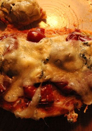Una foto de Lenguas de alondra en aspic....aaah, pizzas-setas
