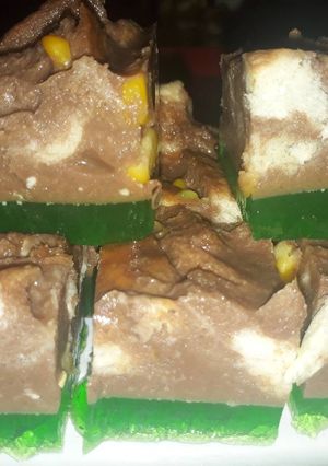 Foto resep Puding agar2 milo roti tawar topping jagung