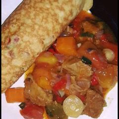 A picture of Egg with souce.