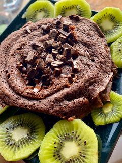 Una foto de Tartar de avena y cacao puro