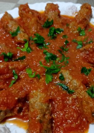 صورة لوصفة أصابع الكفتة بصلصة الطماطم 🍅🥩