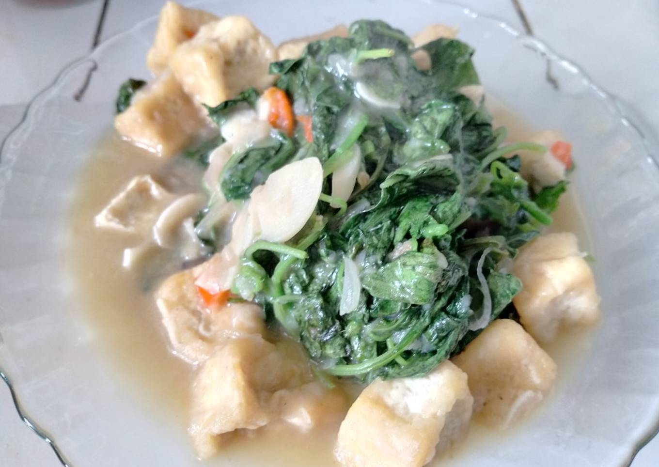 Resep Tumis bayam dan tahu, Lezat Sekali