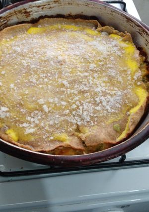 Una foto de Tarta de zapallitos con y zucchini con harina integral