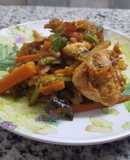 Verduras con Pollo al wok