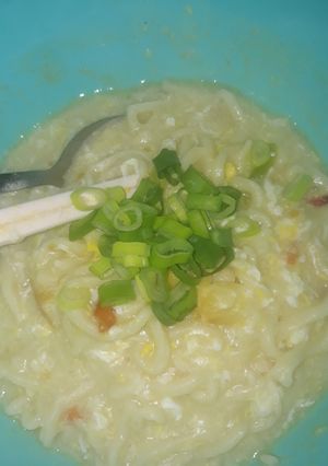 Foto resep Mie iris saus cream ricecooker