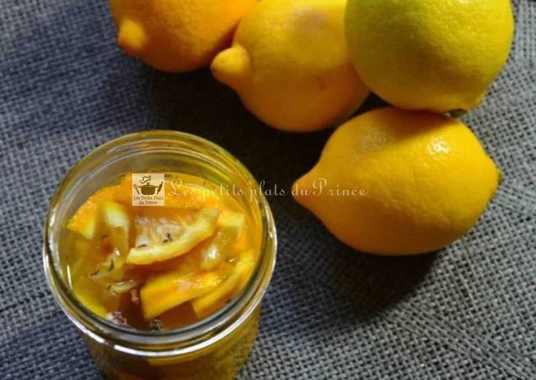 Sirop de citron, miel, gingembre et thym