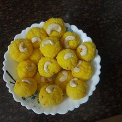 A picture of Kesariya Coconut Ladoo.