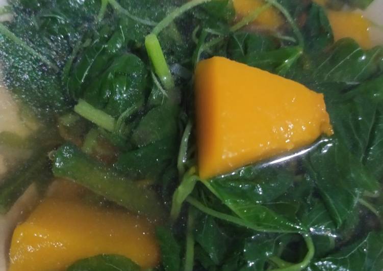 Cara Gampang Menyiapkan Sayur bening bayam+ labu kuning Anti Gagal
