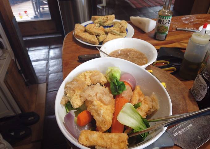 Simple Way to Make Super Quick Homemade Tofu Tempura Salad