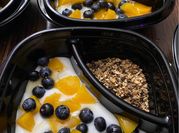 A picture of peach yogurt