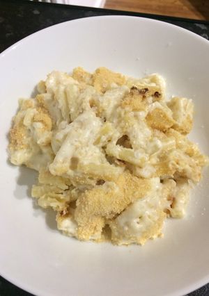 A picture of Macaroni cheese.