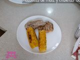 Mazorcas de maíz con chuletas "barbacoa"