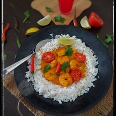 A picture of Brazilian one pot prawn meal in coconut souce.