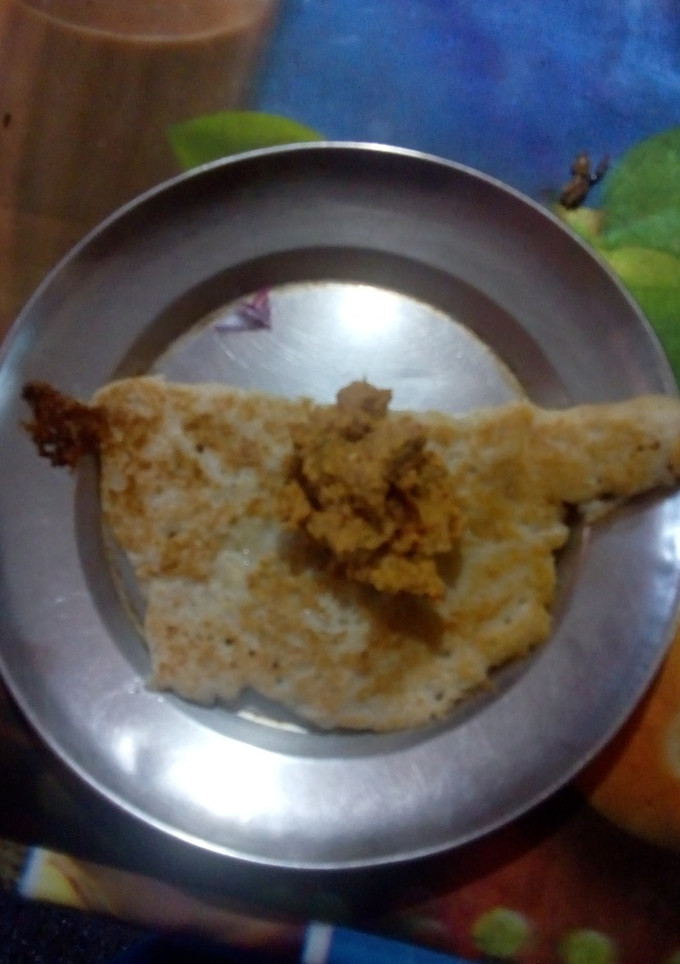 பச்சரிசி உளுந்து கோதுமை தோசை.வாழைப்பூ சட்னி காலை உணவு செய்முறை முக்கிய புகைப்படம்