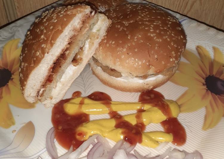 Recipe of Speedy Grilled Chicken pattie burger