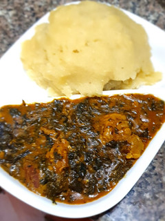 A picture of Bitter leaf soup.