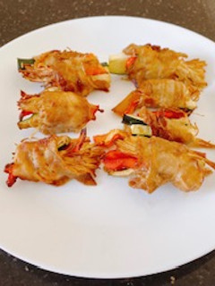 節瓜紅椒金針菇肉捲 的食譜成品照片