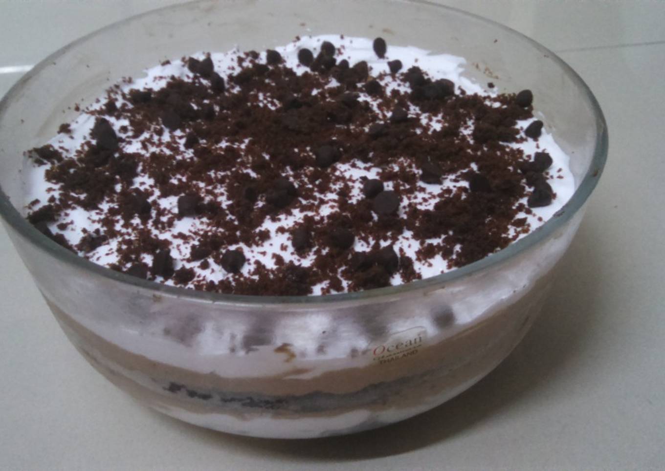 Brownie triffle with home made chocolate