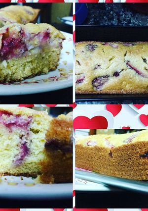 Una foto de Budín de frutillas