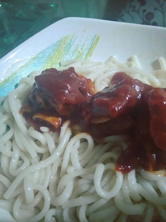 Una foto de Pastas gratinadas con costilla en salsa