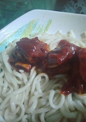 Una foto de Pastas gratinadas con costilla en salsa