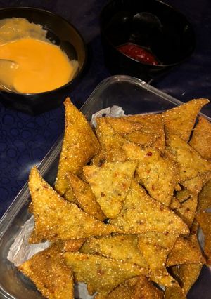 Una foto de Doritos caseros