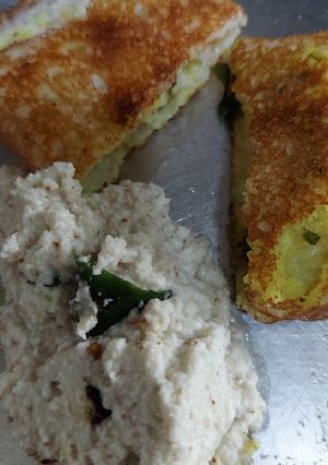 A picture of Schezwan masala dosa.