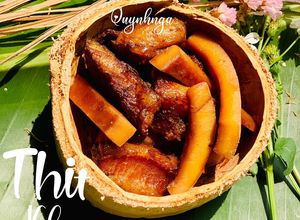 Hình của món Thịt kho dừa non.