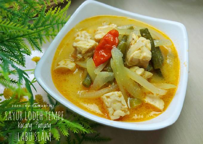 Resep Sayur Lodeh Tempe Kacang Panjang Labu Siam Oleh Evida Kartini