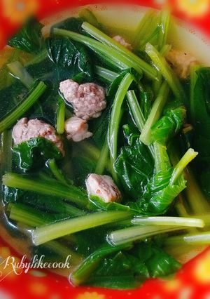 Hình của món Canh cải ngọt thịt bằm.
