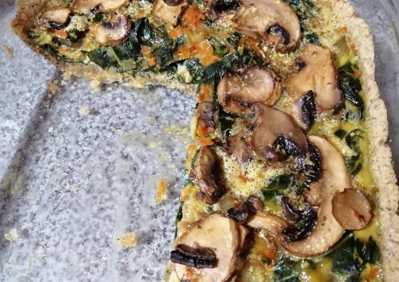 Quiche de acelga y champiñones