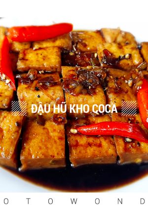 Hình của món Đâuh hũ kho coca chay.