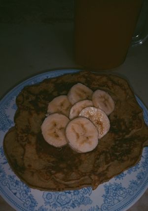 Una foto de Panqueques de banana y avena