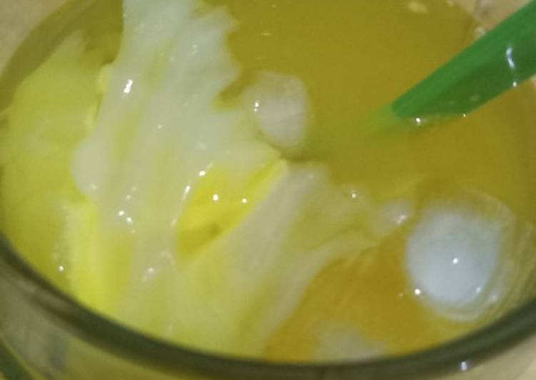 Resep Es jeruk peras with kelapa muda kw Anti Gagal