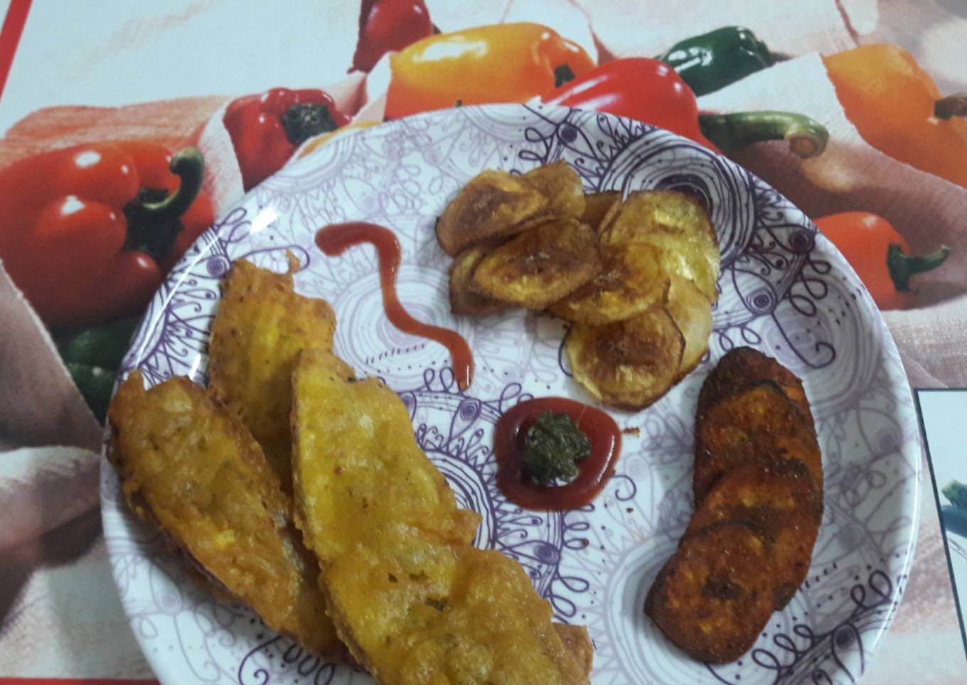 Raw banana platter