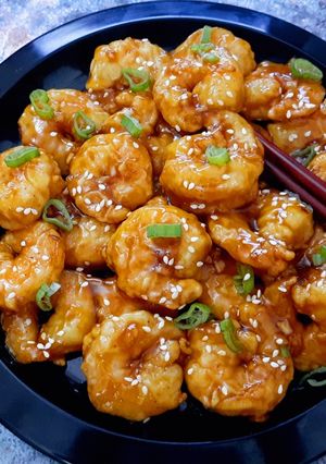 A picture of Honey Garlic Prawns.