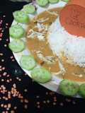 Masoor and moong ki daal with boiled rice