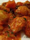 Estofado de carne con setas, castañas y boniato