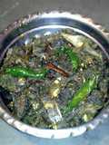 Taro stem hilsha stir fry