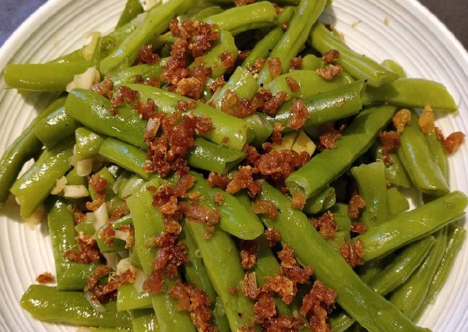 Simple Way to Prepare Super Quick Homemade French Beans with Dried
Shrimps