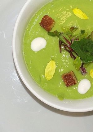 Una foto de Gazpacho verde