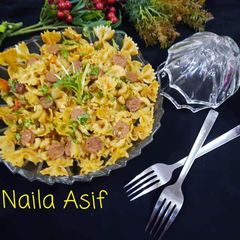 A picture of Chicken Franks pasta😋.