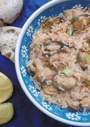 A picture of Mouthwatering Mussel Pilaf Dish.
