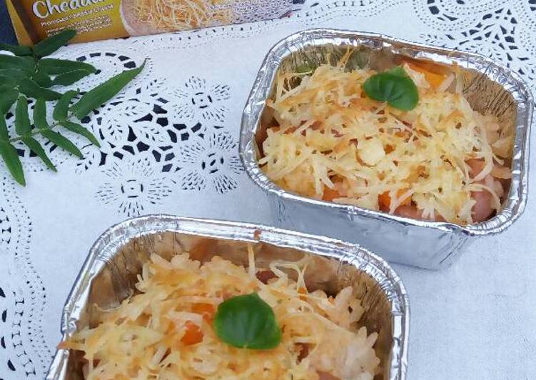 Nasi panggang sayur keju