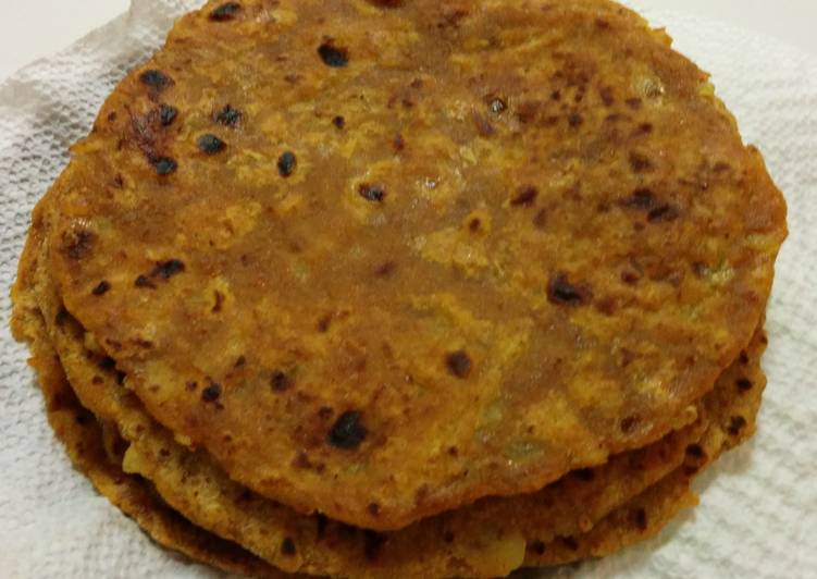 Steps to Make Super Quick Homemade Aloo pyaj paratha without stuffing