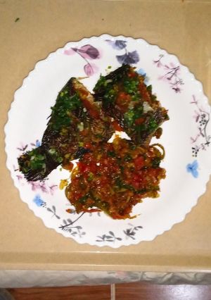 A picture of Wet fry fish.